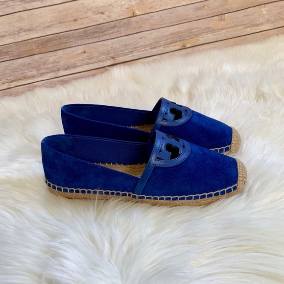 Tory Burch Jelly Blue Suede Sidney Espadrille Flat - Picture 4 of 8